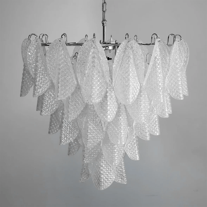 Elegant Glass Teardrop Chandelier with Adjustable Height & LED Compati