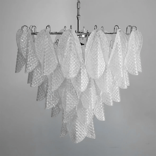 Elegant Glass Teardrop Chandelier with Adjustable Height & LED Compati