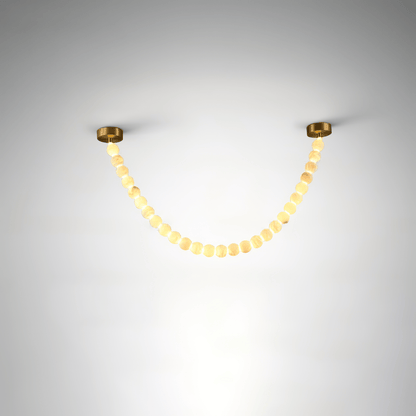 Elegant Alabaster Pearl Chandelier Necklace with Adjustable Length