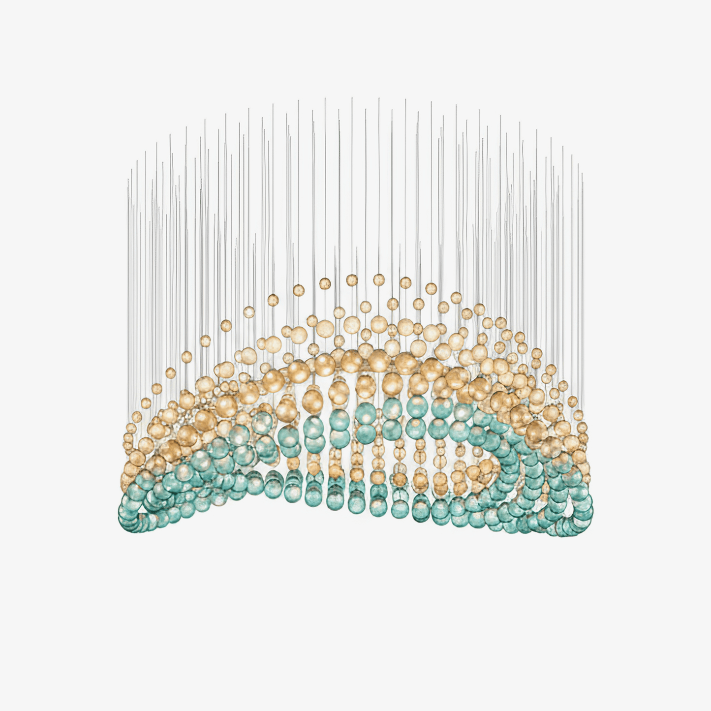 Customizable Pearl Curtain Chandelier with Dimmable Lighting Options