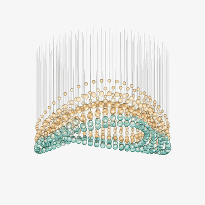 Customizable Pearl Curtain Chandelier with Dimmable Lighting Options