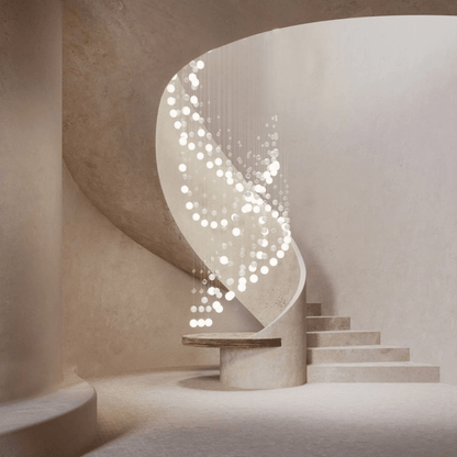 Customizable Pearl Curtain Chandelier with Dimmable Lighting Options