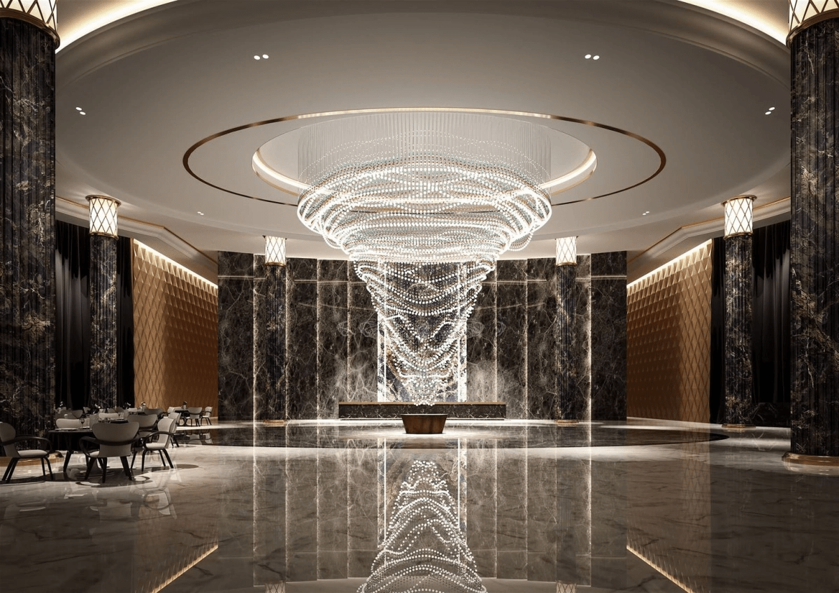 Customizable Pearl Curtain Chandelier with Dimmable Lighting Options