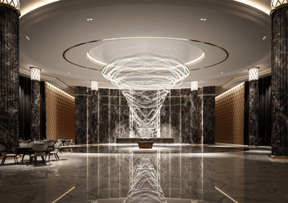 Customizable Pearl Curtain Chandelier with Dimmable Lighting Options