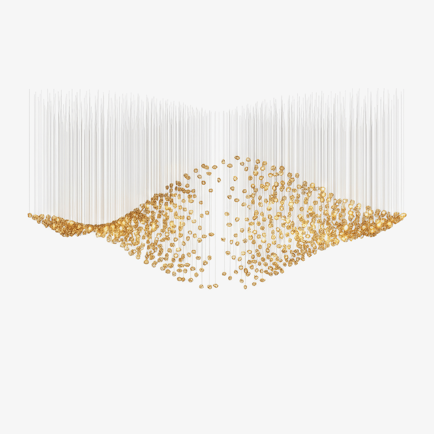 Customizable Raw Crystal Chandelier with Adjustable Height & Dimmable
