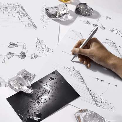 Customizable Raw Crystal Chandelier with Adjustable Height & Dimmable
