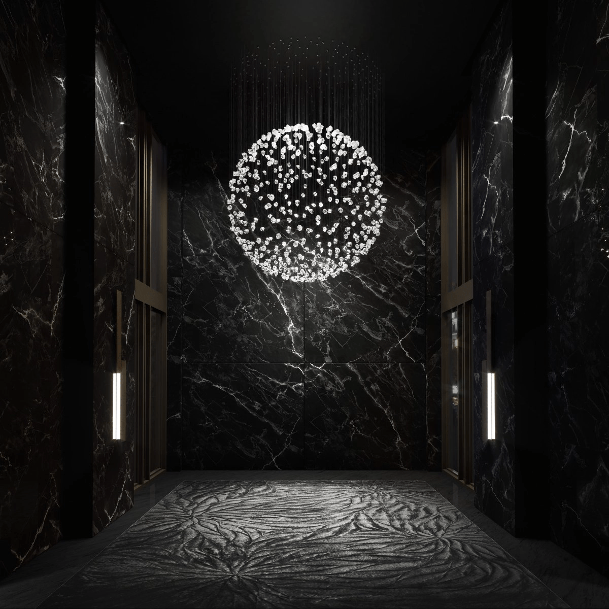 Customizable Raw Crystal Chandelier with Adjustable Height & Dimmable