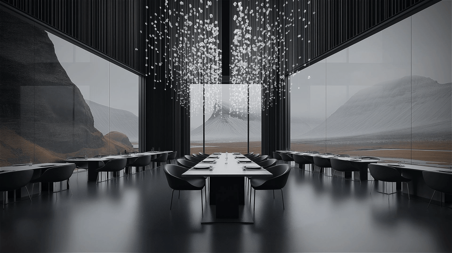 Customizable Raw Crystal Chandelier with Adjustable Height & Dimmable