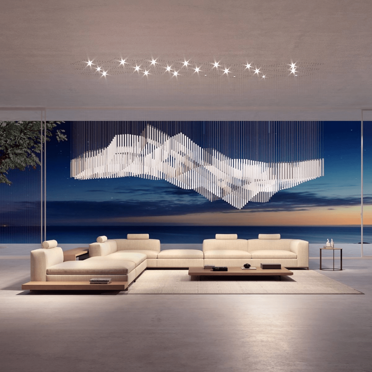 Diamond Cloud Customizable Chandelier with Adjustable Lighting & Elega