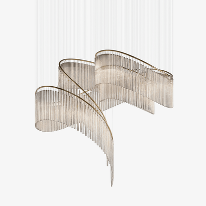 Rivella Cascade Fringe Chandelier - Elegant Design with Adjustable Hei