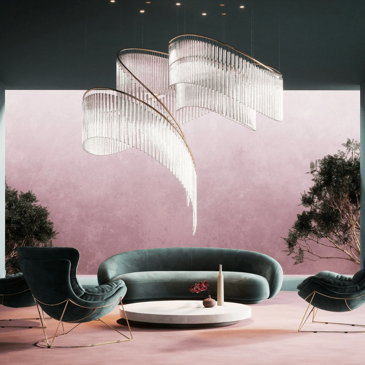Rivella Cascade Fringe Chandelier - Elegant Design with Adjustable Hei