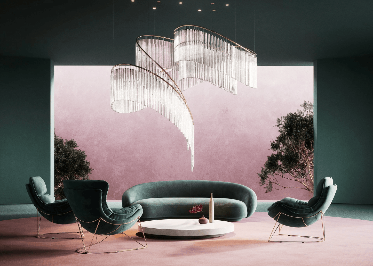 Rivella Cascade Fringe Chandelier - Elegant Design with Adjustable Hei