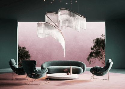 Rivella Cascade Fringe Chandelier - Elegant Design with Adjustable Hei