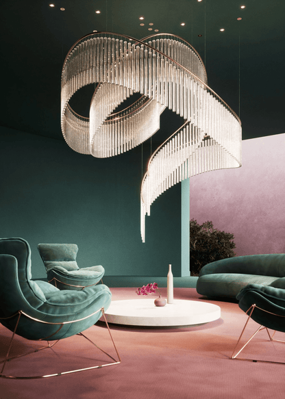 Rivella Cascade Fringe Chandelier - Elegant Design with Adjustable Hei