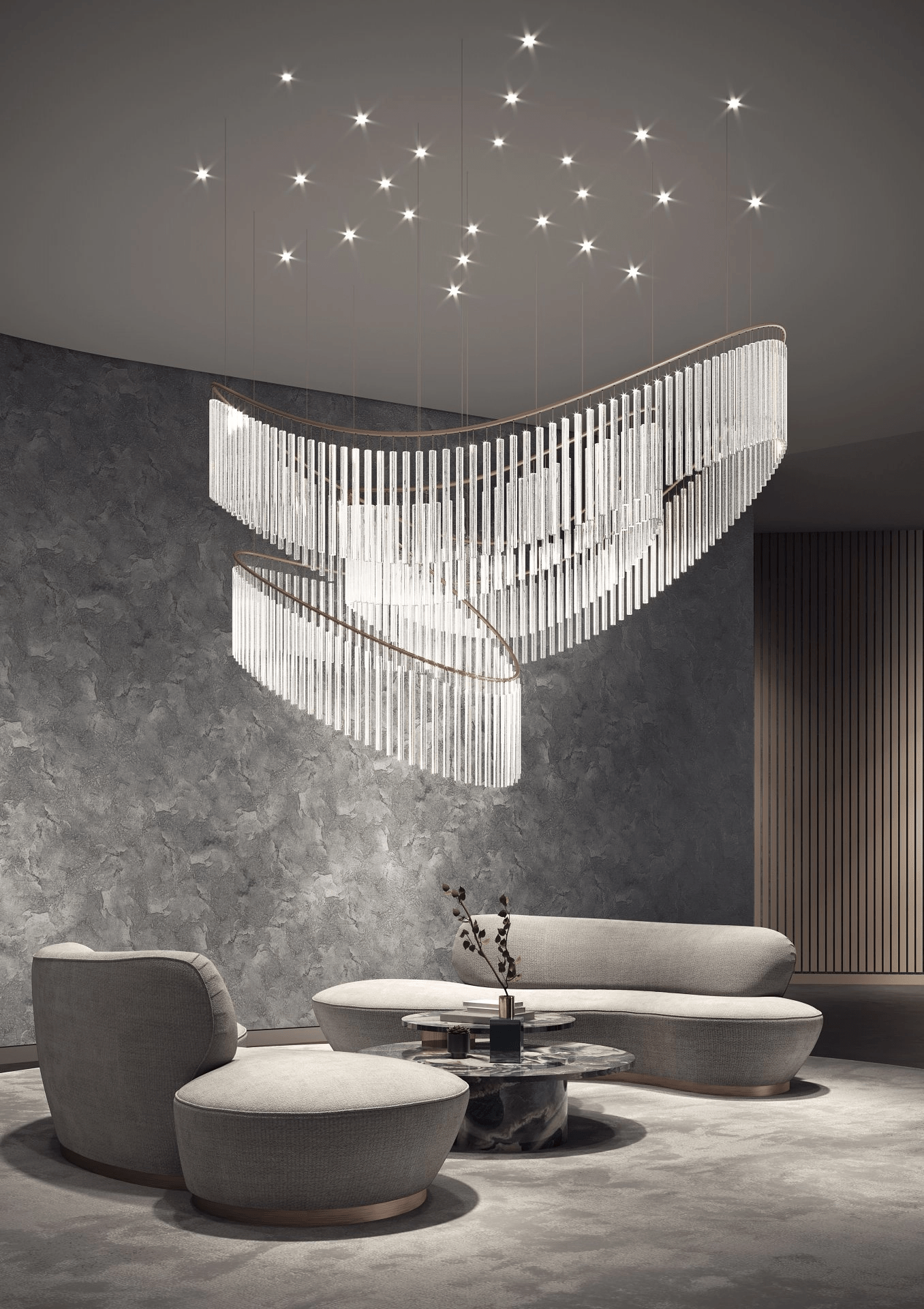 Rivella Cascade Fringe Chandelier - Elegant Design with Adjustable Hei