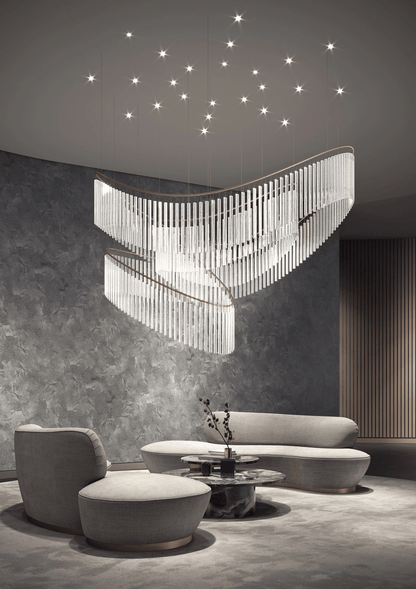 Rivella Cascade Fringe Chandelier - Elegant Design with Adjustable Hei