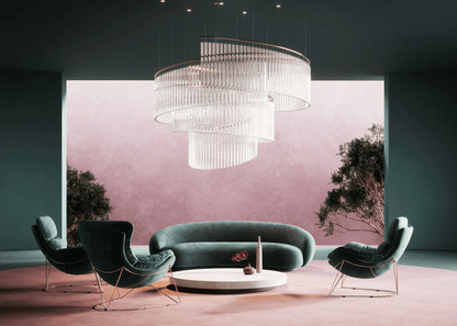 Rivella Cascade Fringe Chandelier - Elegant Design with Adjustable Hei