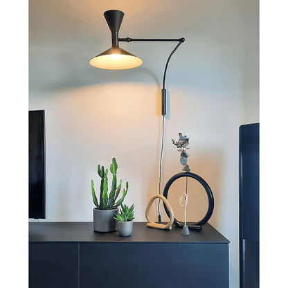 Marseille Plug-in Wall Light with Adjustable Brightness & Sleek Design