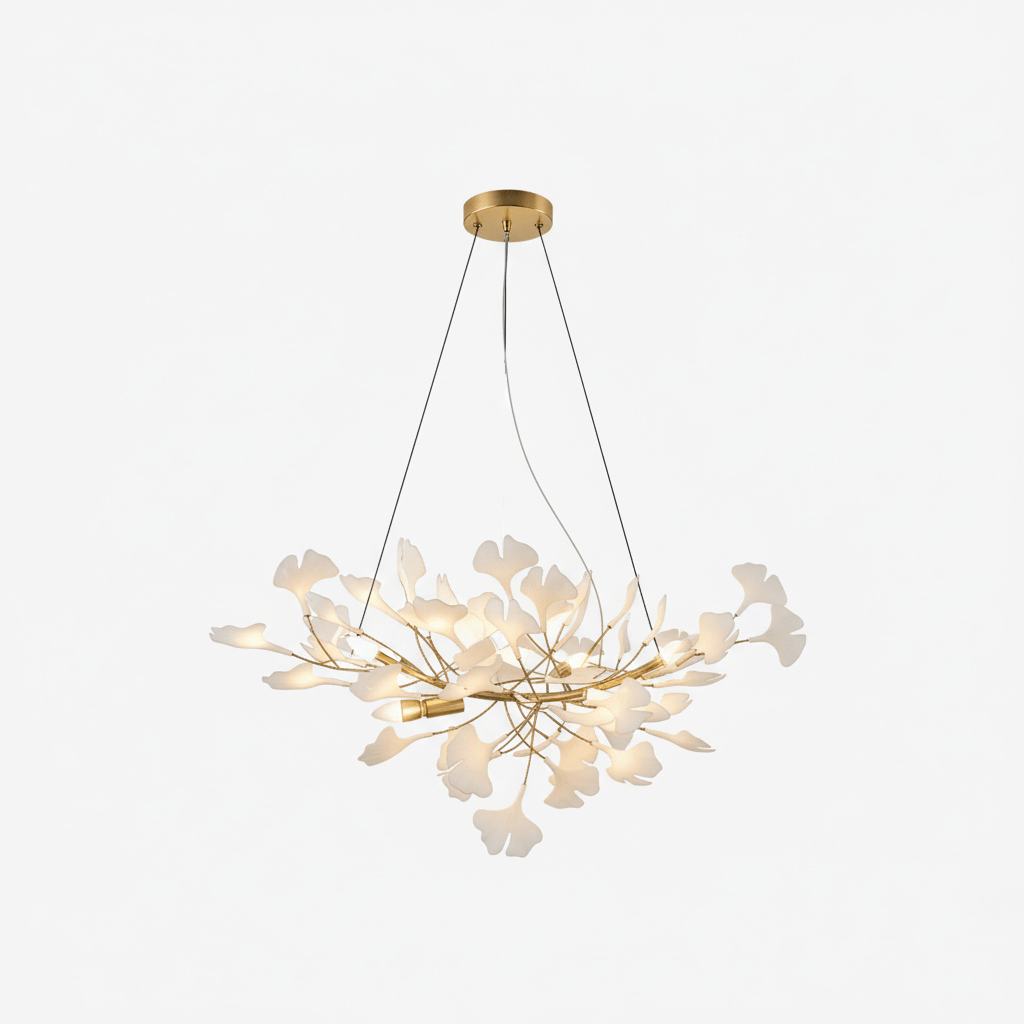 Horizon Bloom Ginkgo Chandelier - Elegant Design & Adjustable Height