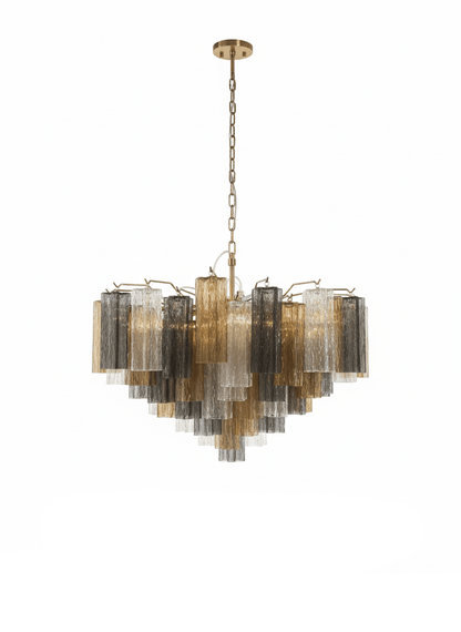 Elegant Virella Glass Chandelier - Crystal Accents & Adjustable Height