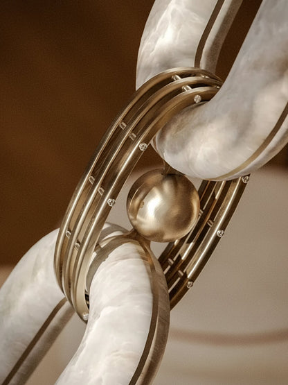 Modern Chain Link Chandelier - Adjustable Height, Elegant Design