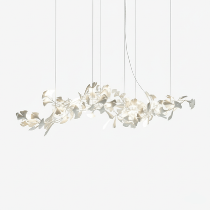 Elegant Porcelain Ginkgo Chandelier - Handcrafted, Energy Efficient Li