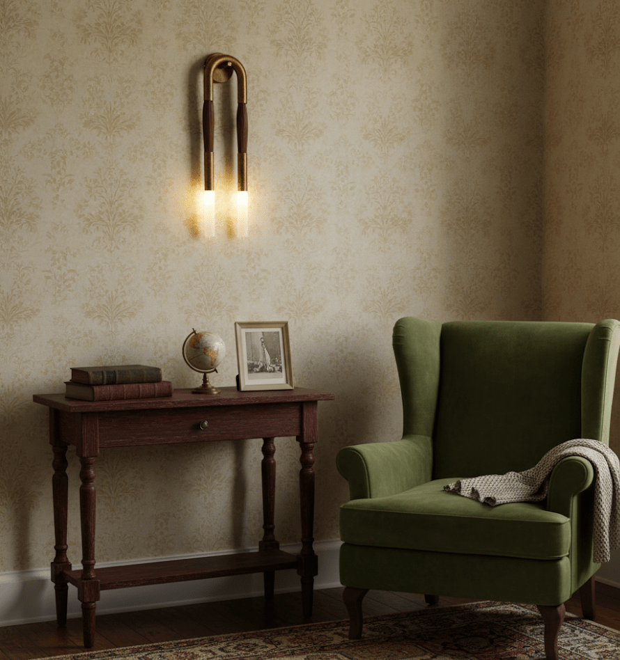 Elegant Horsehair Wall Lamp with Adjustable Light and Unique Design