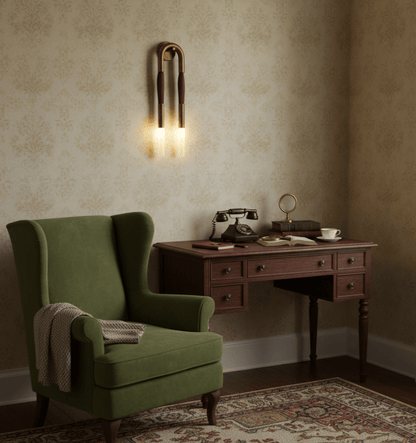 Elegant Horsehair Wall Lamp with Adjustable Light and Unique Design