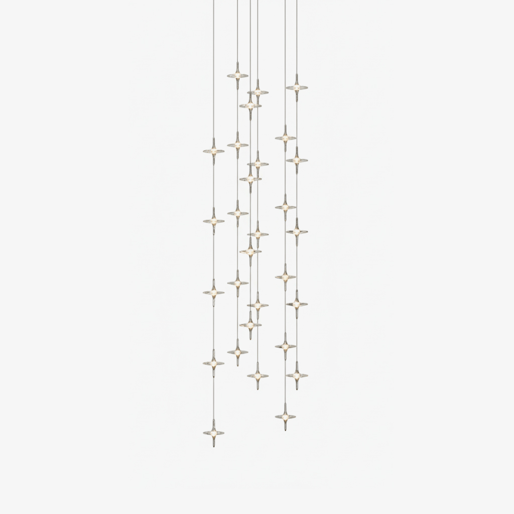 Starfall Staircase Chandelier - Elegant Design with Adjustable Height