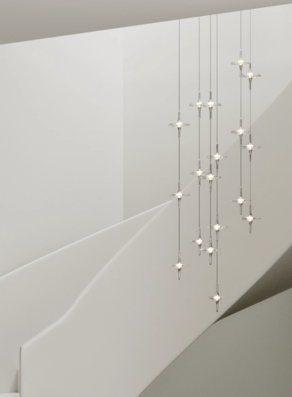 Starfall Staircase Chandelier - Elegant Design with Adjustable Height
