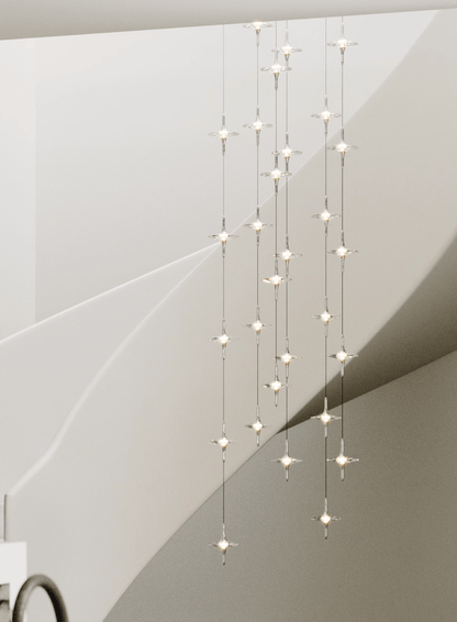 Starfall Staircase Chandelier - Elegant Design with Adjustable Height