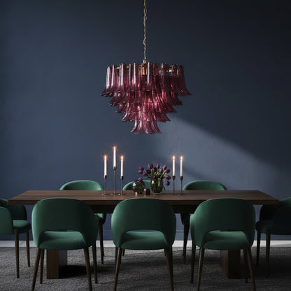 Amethyst Bloom Crystal Chandelier - Elegant Design & Adjustable Height
