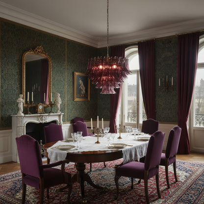 Amethyst Bloom Crystal Chandelier - Elegant Design & Adjustable Height