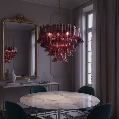 Amethyst Bloom Crystal Chandelier - Elegant Design & Adjustable Height