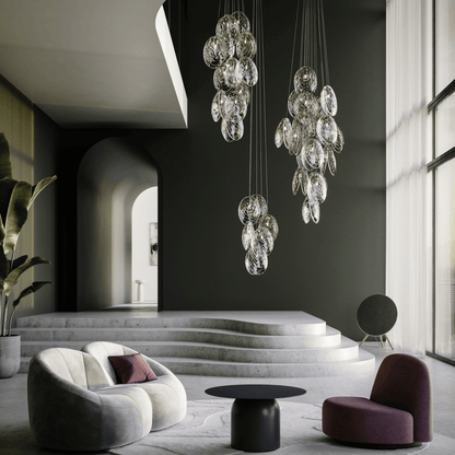 Mussels Cluster Chandelier - Elegant Design with Adjustable Height & W