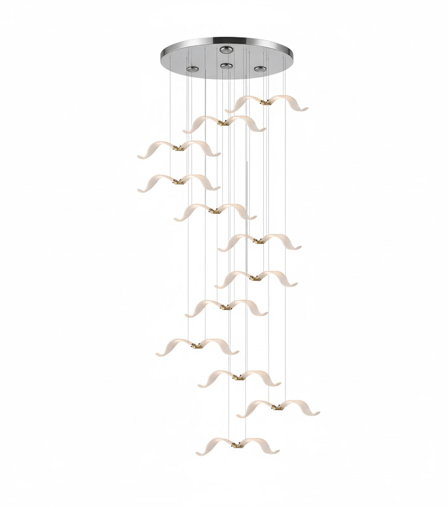 Elegant Large Seagull Chandelier - Adjustable Height, Energy-Efficient