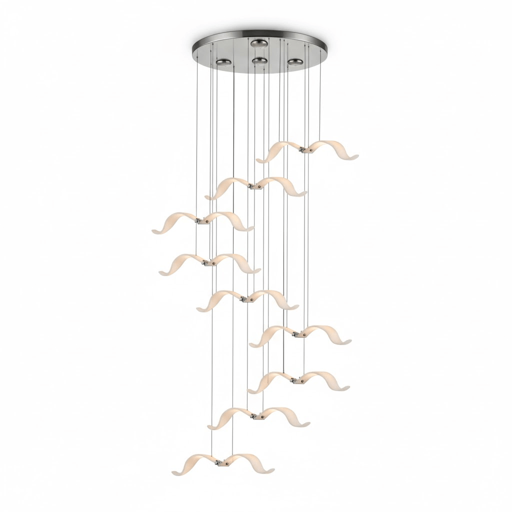 Elegant Large Seagull Chandelier - Adjustable Height, Energy-Efficient