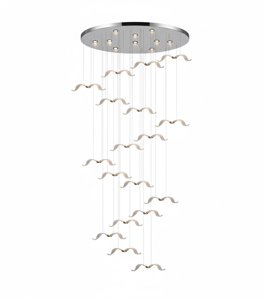 Elegant Large Seagull Chandelier - Adjustable Height, Energy-Efficient