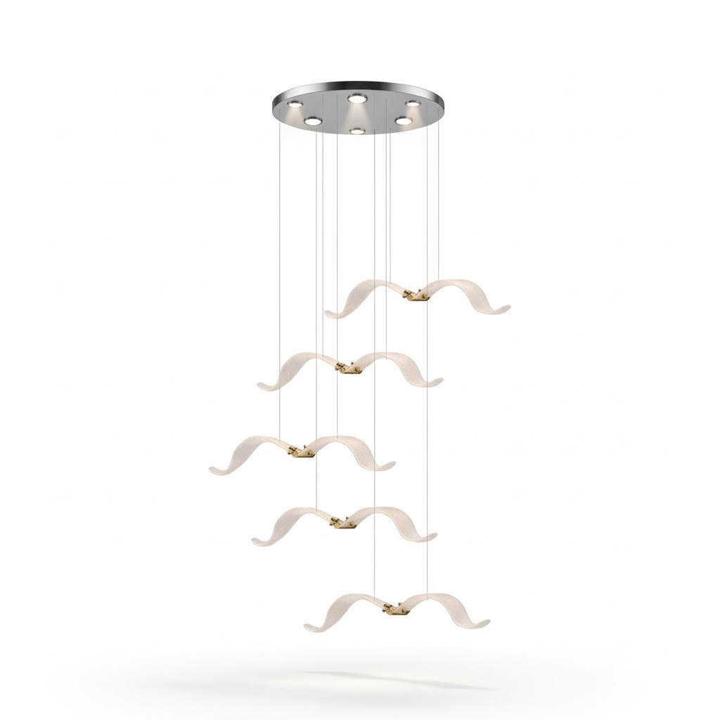 Elegant Large Seagull Chandelier - Adjustable Height, Energy-Efficient