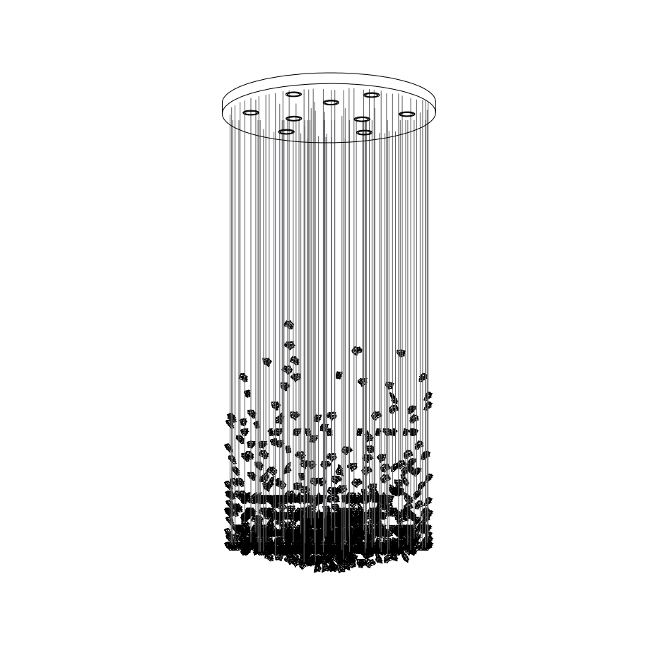 Customizable Raw Crystal Chandelier with Adjustable Height & Dimmable