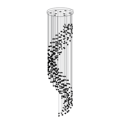 Customizable Raw Crystal Chandelier with Adjustable Height & Dimmable
