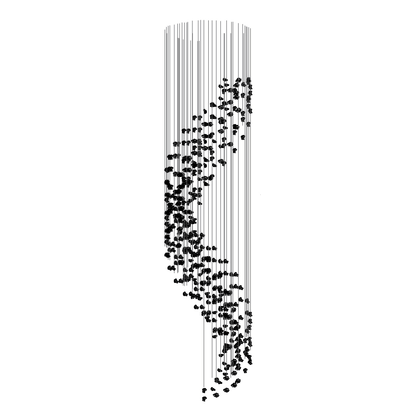 Customizable Raw Crystal Chandelier with Adjustable Height & Dimmable