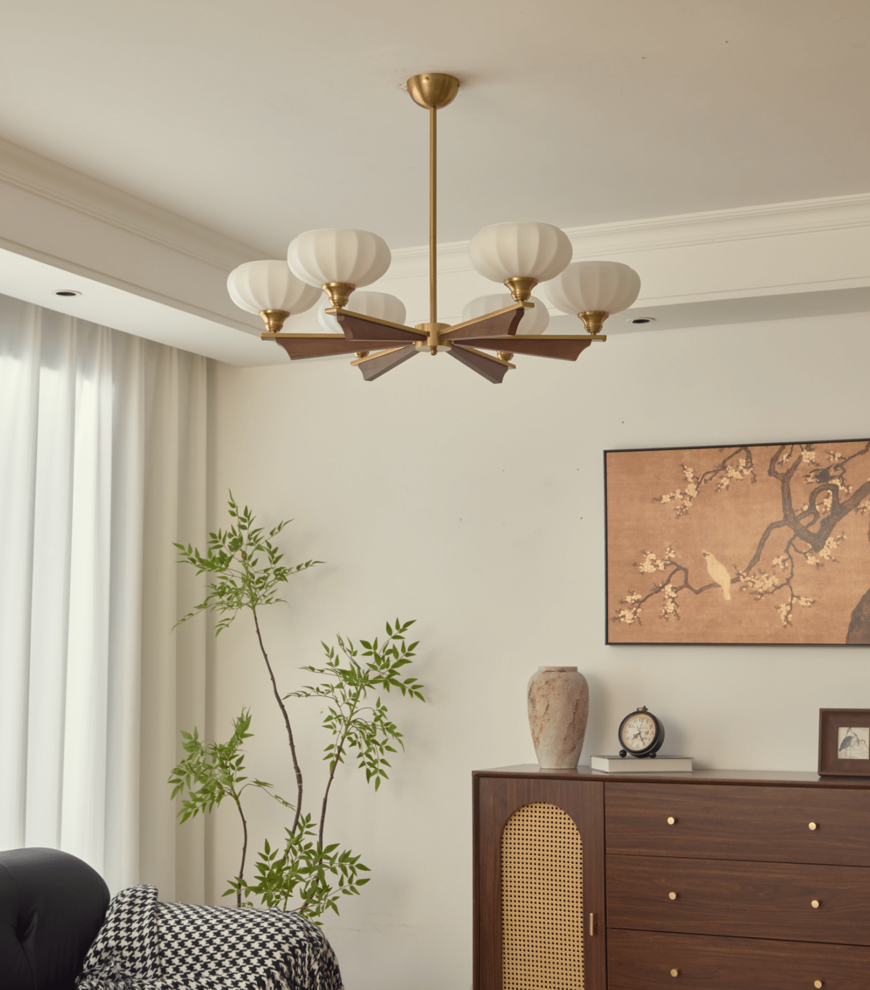 Elara Bloom Modern Chandelier with Adjustable Height & LED Lighting