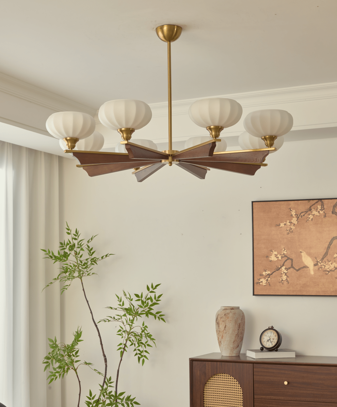 Elara Bloom Modern Chandelier with Adjustable Height & LED Lighting