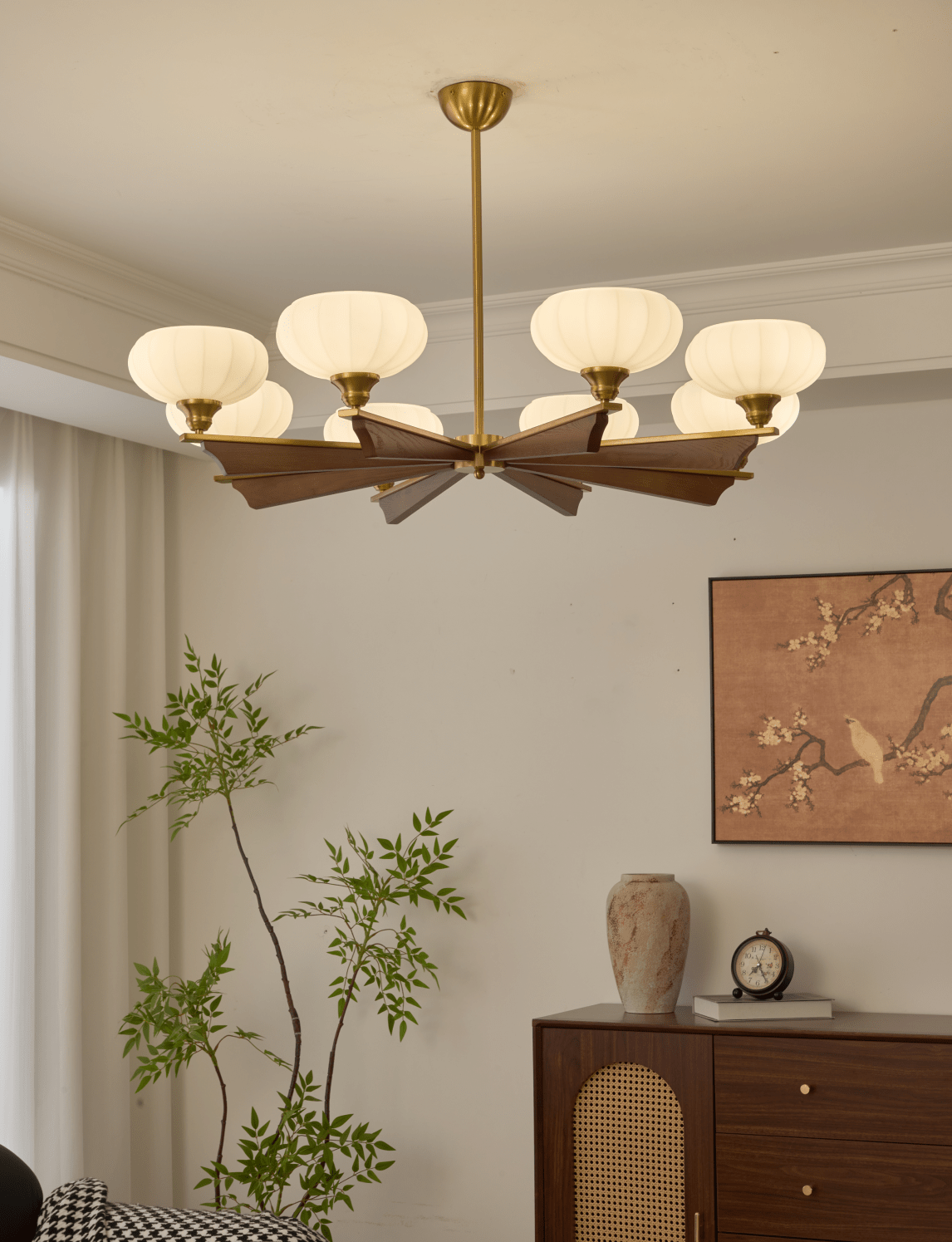 Elara Bloom Modern Chandelier with Adjustable Height & LED Lighting
