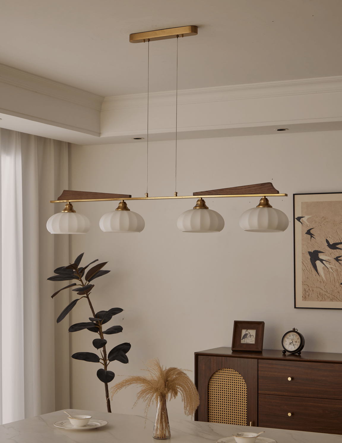 Elara Bloom Modern Chandelier with Adjustable Height & LED Lighting