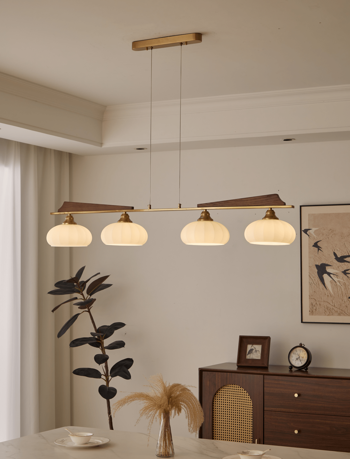 Elara Bloom Modern Chandelier with Adjustable Height & LED Lighting