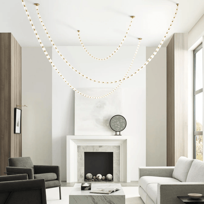 Riviere Chain Chandelier - Elegant Design, Adjustable Height, LED Comp