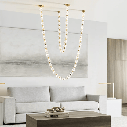 Riviere Chain Chandelier - Elegant Design, Adjustable Height, LED Comp