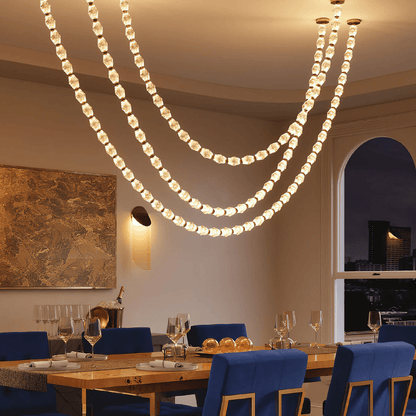 Riviere Chain Chandelier - Elegant Design, Adjustable Height, LED Comp